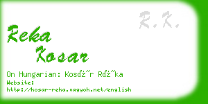 reka kosar business card